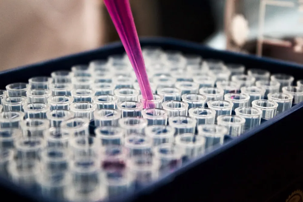 Laboratory glassware prepared for diagnostic work