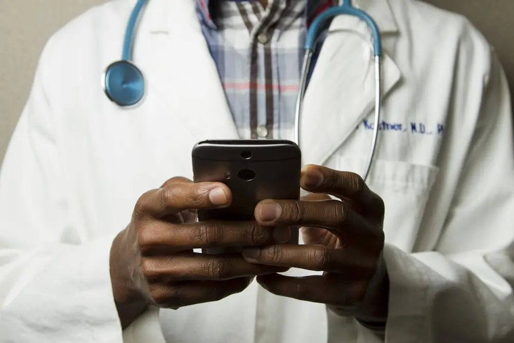 Healthcare professional coordinating a time-sensitive delivery
